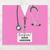 ナース卒業看護学校きらめくワインラボ スパークリングワインラベル (シングルラベル)