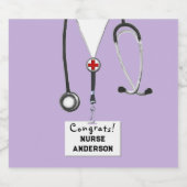 ナース卒業看護学校きらめくワインラボ スパークリングワインラベル (シングルラベル)