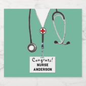 ナース卒業看護学校きらめくワインラボ スパークリングワインラベル (シングルラベル)