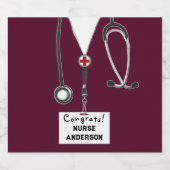 ナース卒業看護学校きらめくワインラボ スパークリングワインラベル (シングルラベル)