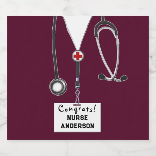 ナース卒業看護学校きらめくワインラボ スパークリングワインラベル (シングルラベル)