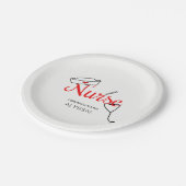 ナース卒業紙パーティープレートモダン赤 ペーパープレート (アングル)