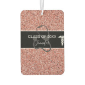 ナース卒業聴診器ピンクグリッター名 カーエアーフレッシュナー (裏面)