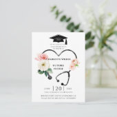 ナース卒業2022フローラローレル招待状 インビテーションポストカード (スタンド正面)