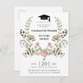 ナース卒業2022フローラローレル インビテーションポストカード (正面/裏面)