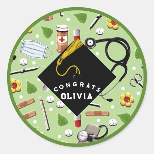 ナース卒業 ラウンドシール (正面)