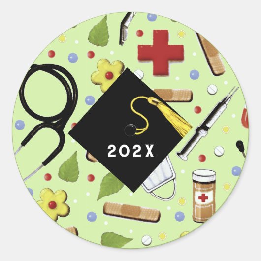 ナース卒業 ラウンドシール (正面)