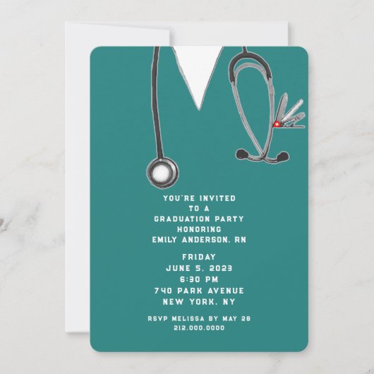 ナース卒業 招待状 (正面)