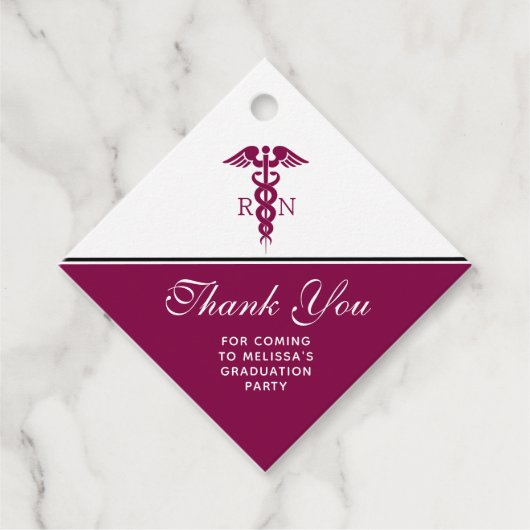 ナース卒業Red Caduceusありがとう フェイバータグ (正面)