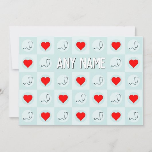 ナース又は健康気に労働者の名前をカスタムする又は文字 サンキューカード (正面)