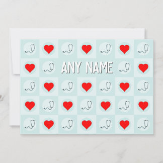 ナース又は健康気に労働者の名前をカスタムする又は文字 サンキューカード