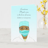 ナース又は医師のサンキューカード カード (黄色い花)