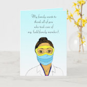 ナース又は医師のサンキューカード カード (黄色い花)