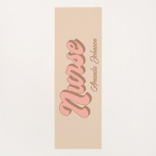 ナース名おもしろいレトロカスタムヨガマット ヨガマット (裏面)