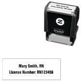 ナース名とライセンス番号のはっきりした文字テンプレート セルフインキングスタンプ (インサイチュ)