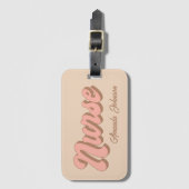 ナース名パーソナライズされたレトロカードスロットバッグ ラゲッジタグ (正面縦)