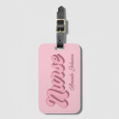 ナース名パーソナライズされたレトロカードスロットバッグ ラゲッジタグ (正面縦)