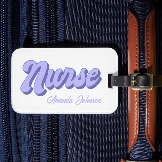 ナース名パーソナライズされたレトロカードスロットバッグ ラゲッジタグ (正面インサイチュ4)