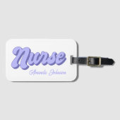 ナース名パーソナライズされたレトロカードスロットバッグ ラゲッジタグ (正面横)