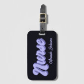 ナース名パーソナライズされたレトロカードスロットバッグ ラゲッジタグ (正面縦)