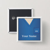 ナース名ブルースクラブスクエアボタン 缶バッジ (正面&裏面)