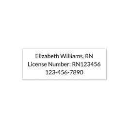 ナース名ライセンス番号と電話番号 セルフインキングスタンプ