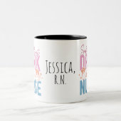 ナース名前をカスタムするマグカップ ツートーンマグカップ (中央)