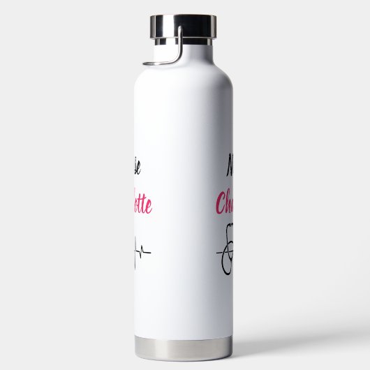 ナース名前をカスタムする心拍聴診器 ウォーターボトル (右面)