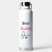 ナース名前をカスタムする心拍聴診器 ウォーターボトル (背面)
