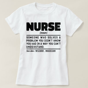 ナース名詞定義プロフェッショナル従業員かわいい Tシャツ
