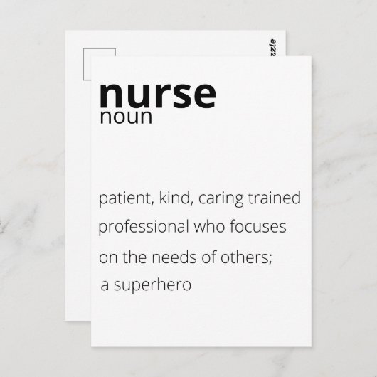 ナース名詞誇りを持ったヒーロージョブ看護引用文 ポストカード (正面/裏面)