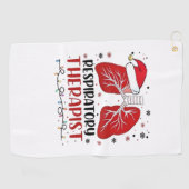 ナース呼吸セラピストクリスマス、肺キリスト ゴルフタオル (横)