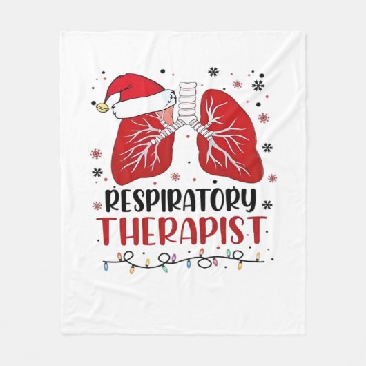ナース呼吸セラピストクリスマス、肺キリスト フリースブランケット (正面)