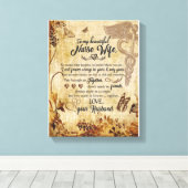 ナース妻ギフト |私の美しい妻への手紙 キャンバスプリント (インサイチュ (ウッドフロア))