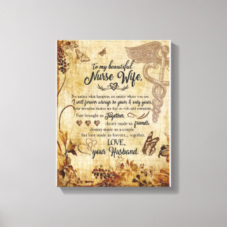 ナース妻ギフト |私の美しい妻への手紙 キャンバスプリント
