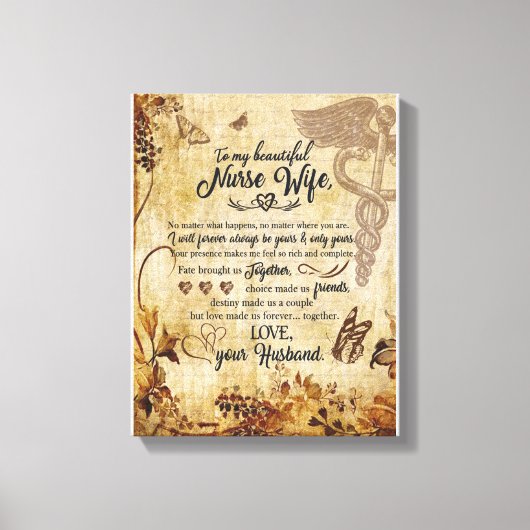ナース妻ギフト |私の美しい妻への手紙 キャンバスプリント (正面)