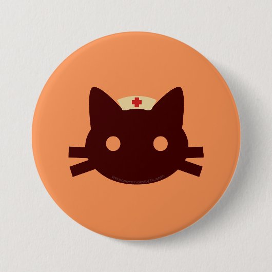 ナース子猫 缶バッジ (正面)