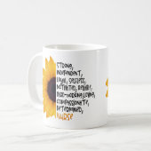 ナース定義イエローサンフラワーエッセンシャルワーカー コーヒーマグカップ (正面左)