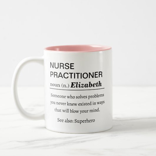 ナース実践の定義 ツートーンマグカップ (左)