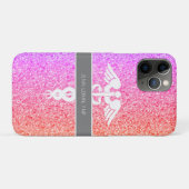 ナース実践者FNPレインボーグリッターモノグラム Case-Mate iPhoneケース (裏面(横))