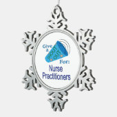 ナース家に声を掛ける スノーフレークピューターオーナメント (右)