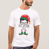 ナース小妖精や小人マッチングファミリーパジャマスクリスマスXm Tシャツ (正面)