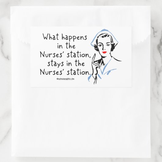 ナース局で起こること 長方形シール (バッグ)