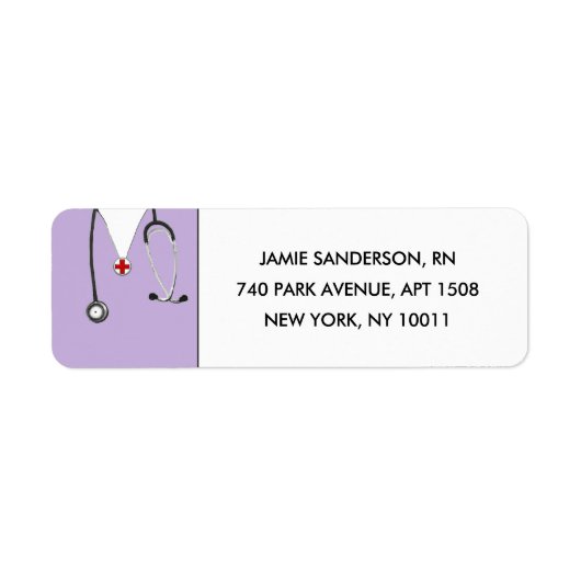 ナース差出人住所ラベル ラベル (正面)