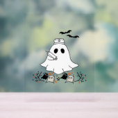 ナース幽霊かわいいハロウィンクラシックデザインTシャツ アクリルサイン (ニュートラル)