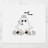 ナース幽霊かわいいハロウィンクラシックデザインTシャツ スパークリングワインラベル (シングルラベル)