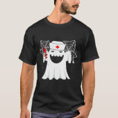 ナース幽霊スクラブトップハロウィーンのナース Tシャツ (正面)