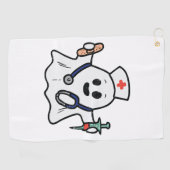 ナース幽霊スクラブハロウィーンのナース用衣装 ゴルフタオル (横)
