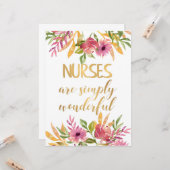 ナース引用文感謝ありがとう卒業 カード (正面/裏面インサイチュ)