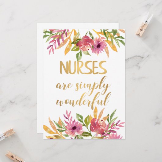 ナース引用文感謝ありがとう卒業 カード (正面/裏面インサイチュ)